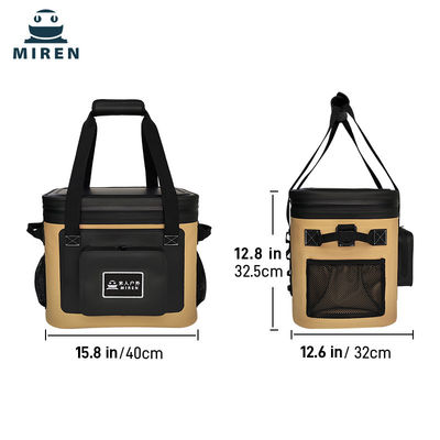 Khaki TPU yalıtımlı ve sızıntı geçirmez 20L soğutucu torbası 30 kutu bira veya içecek tutar